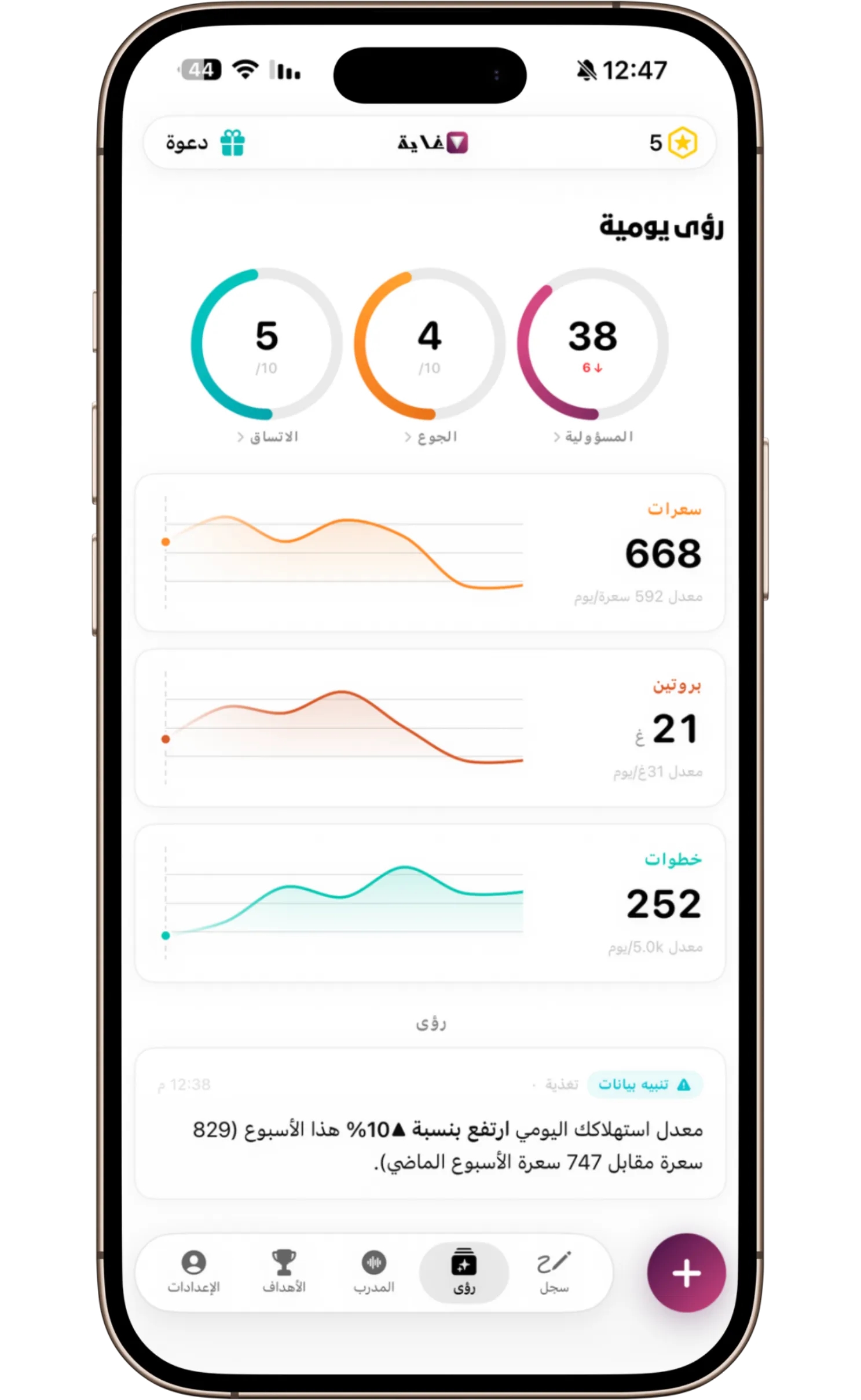 رؤى يومية تعرض نصائح غذائية مخصصة واتجاهات صحية