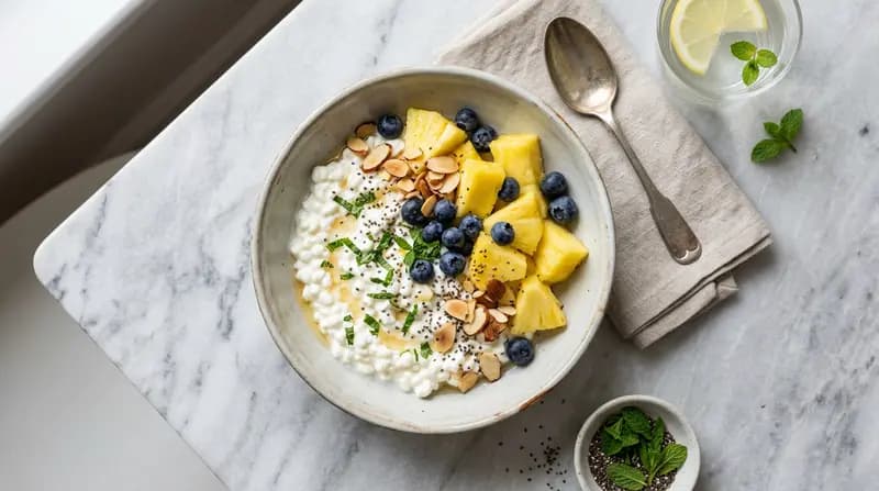 Fiocchi di latte e ananas