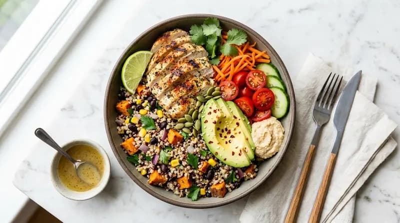 Power Bowl au poulet grillé et quinoa