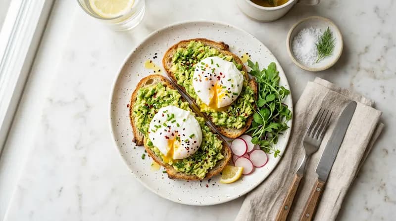 Toast con Avocado e Uovo in Camicia