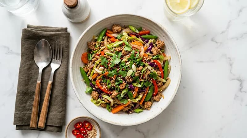 七面鳥とキャベツの炒め物