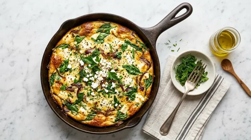 Frittata di Albumi con Spinaci e Feta