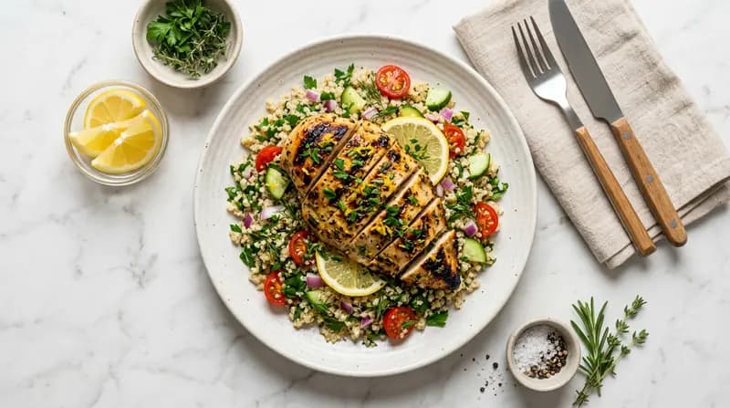 Poulet Grillé Citron-Herbes et Quinoa