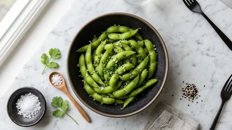 Edamame al Vapor con Sal de Mar