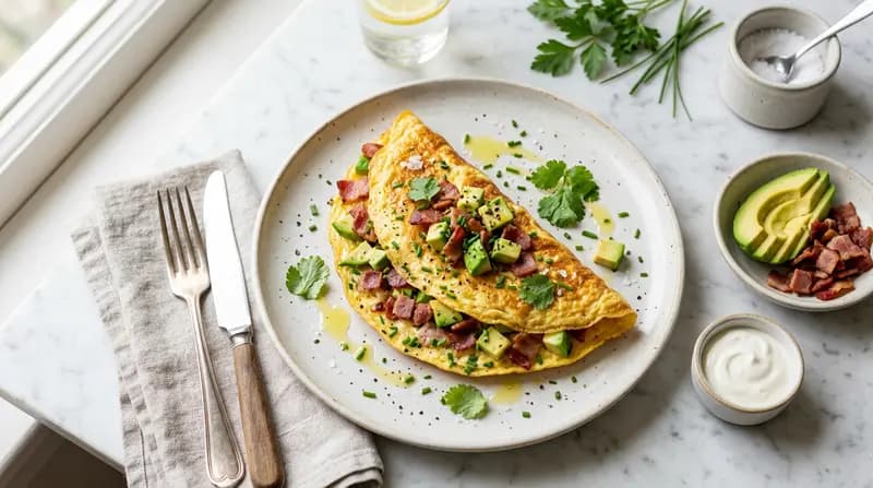 Omelet de Aguacate y Tocino