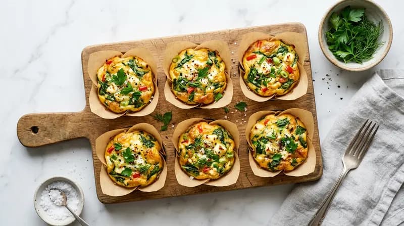 Muffins de Huevo con Espinacas y Feta