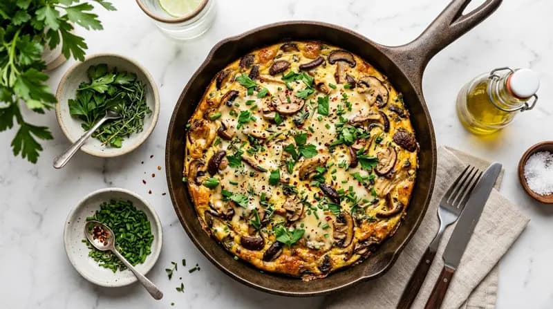 Frittata ai Funghi e Formaggio Svizzero
