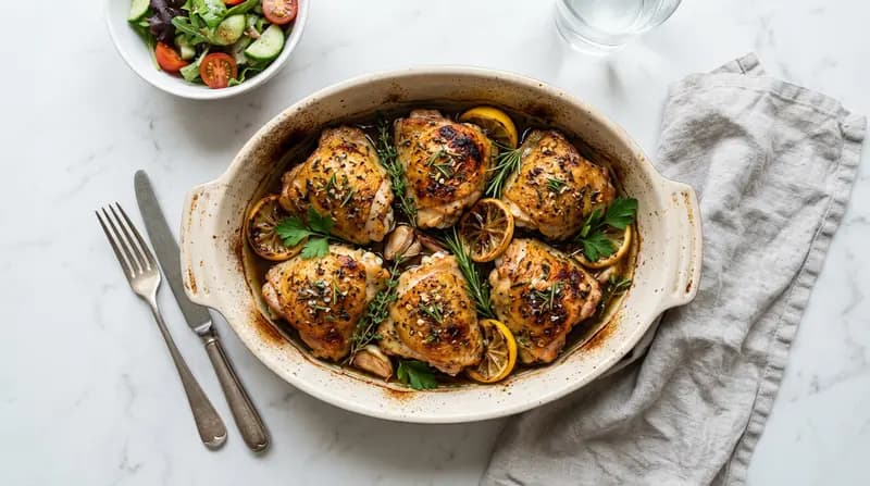 Cosce di Pollo Arrostite alle Erbe e Limone