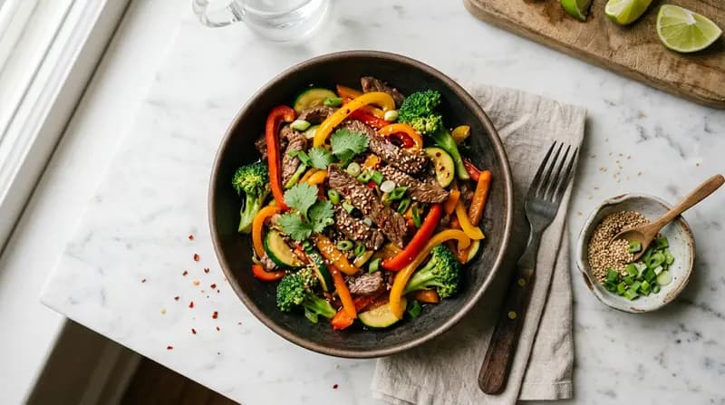 Stir-fry di Manzo e Peperoni