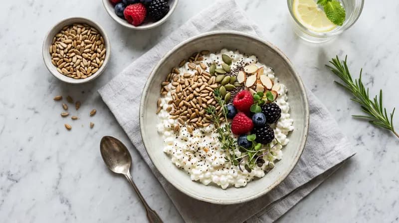 Queijo Cottage com Sementes de Girassol