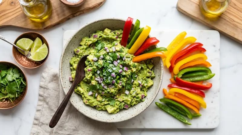 Guacamole com Tiras de Pimentão