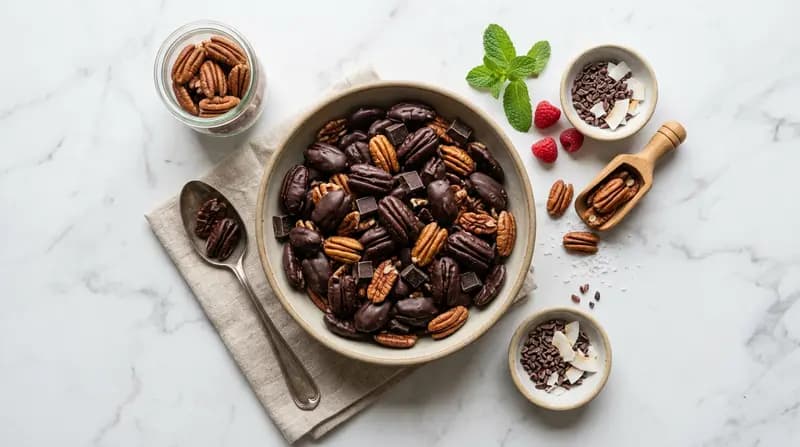 Nozes Pecãs e Chocolate Amargo