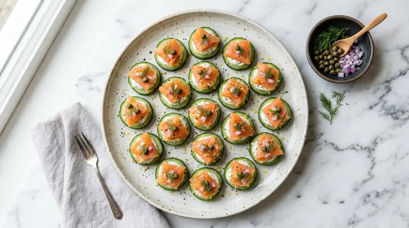 Canapés de Pepino com Salmão