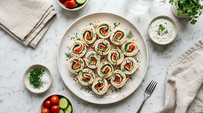 Enroladinhos de Peru e Queijo