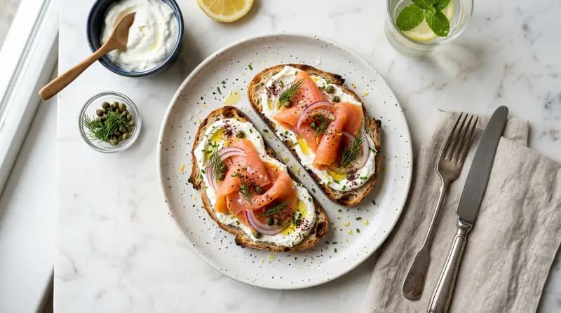 Toast con Salmone Affumicato e Labneh