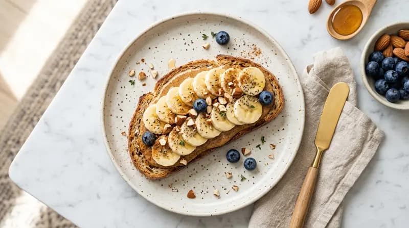Toast con Burro di Mandorle e Banana
