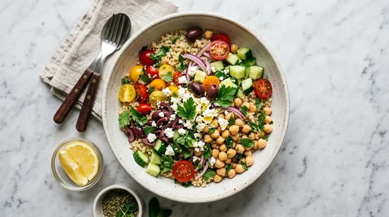 希臘鷹嘴豆藜麥沙拉