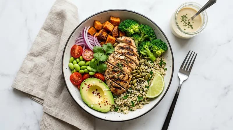 グリルチキンとキヌアのボウル