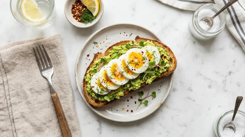 Avocado-Toast mit hartgekochtem Ei