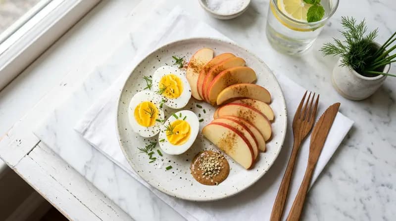 Hartgekochte Eier & Apfelscheiben