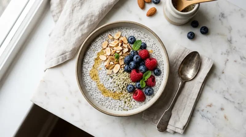 Chiasamen-Pudding mit Mandeln