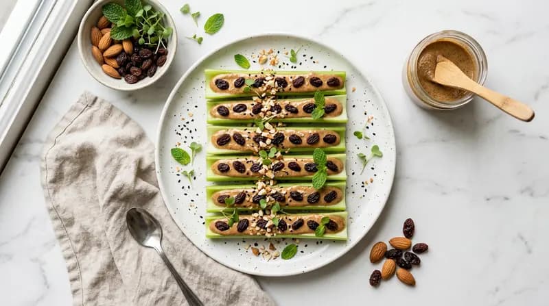 Fourmis sur une bûche (version végane)