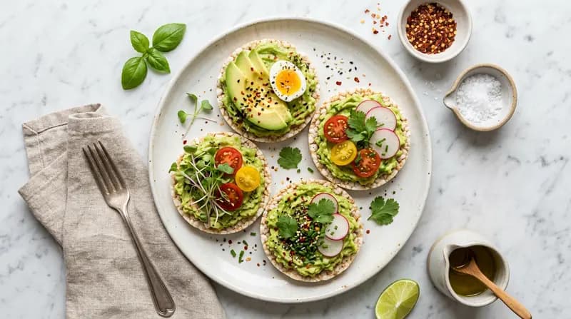 Galettes de riz à l'avocat