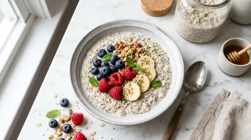 Overnight Oats com Sementes de Chia