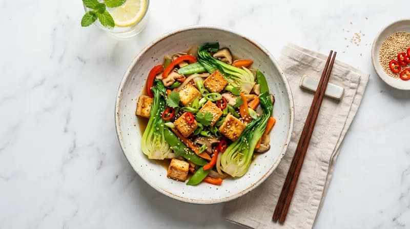 Refogado de Tofu e Bok Choy