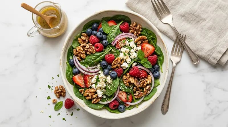 호두 베리 시금치 샐러드