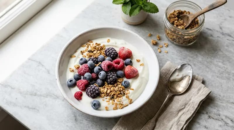 Yaourt grec aux fruits rouges surgelés
