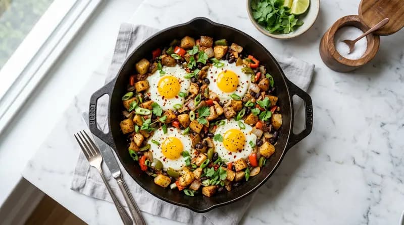 Poêlée d'œufs et pommes de terre