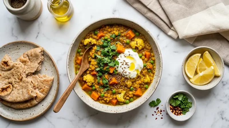Dahl di Lenticchie Rosse e Verdure