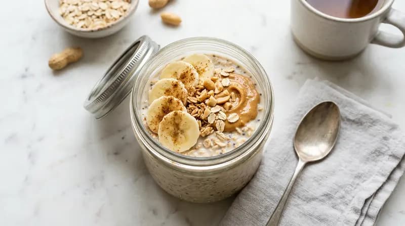 Overnight Oats con Burro d'Arachidi e Banana