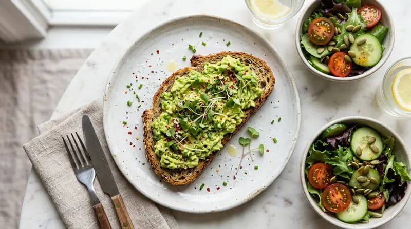 Avocat sur toast de grains germés