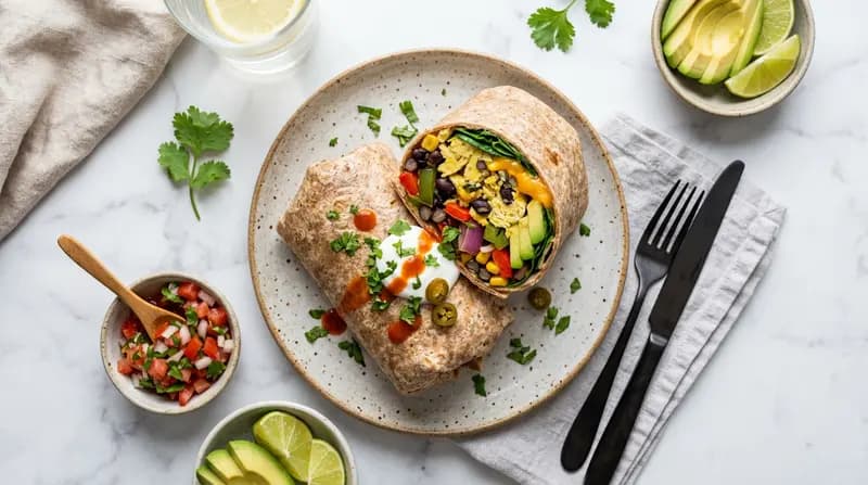 Burrito de petit-déjeuner aux haricots noirs