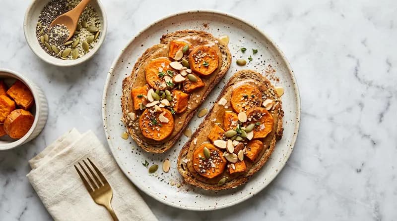 Toast de patate douce au beurre d'amande
