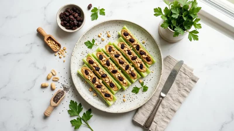 Bastoncitos de Apio con Mantequilla de Maní