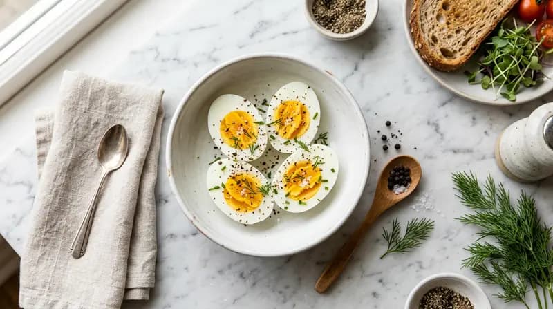 Huevos Cocidos con Pimienta Negra
