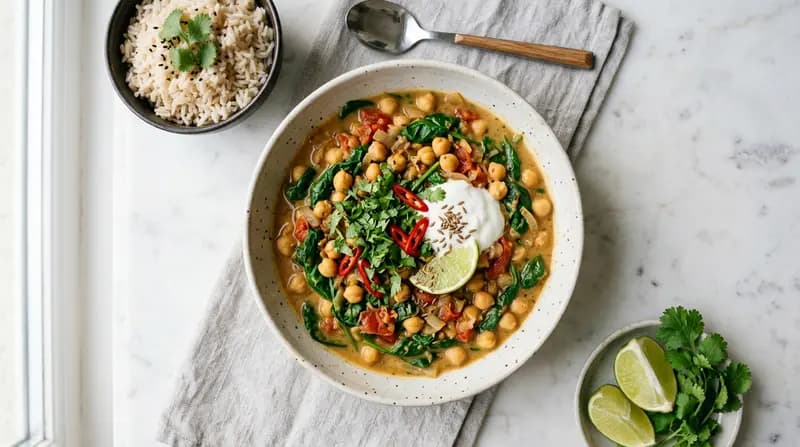 병아리콩 시금치 커리