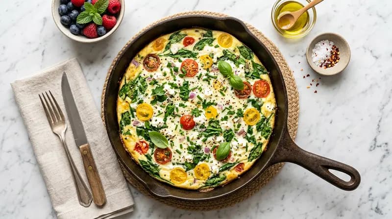 Frittata de Clara de Ovo com Espinafre