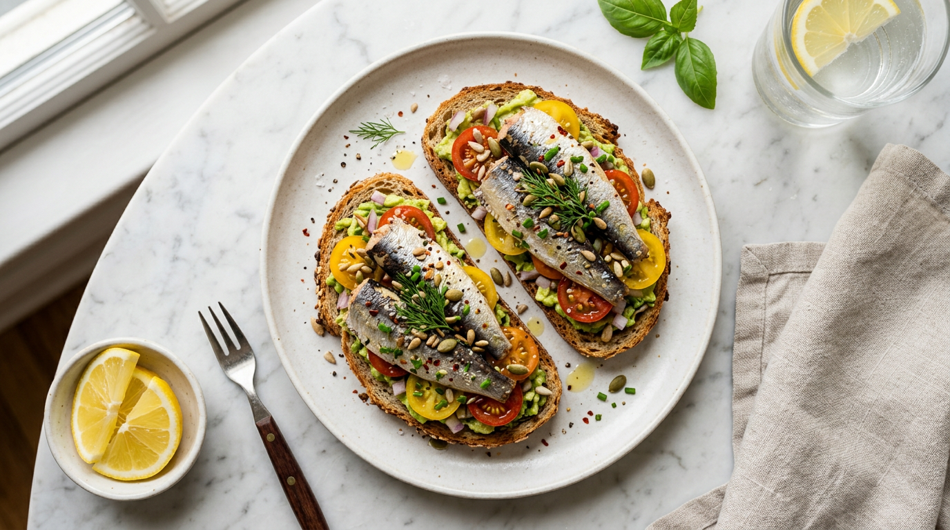Sardines on Whole Grain Toast