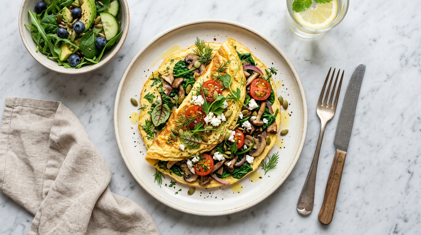 Spinach and Mushroom Omelet