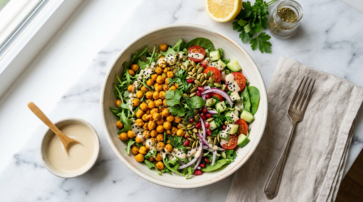 Turmeric Roasted Chickpea Salad