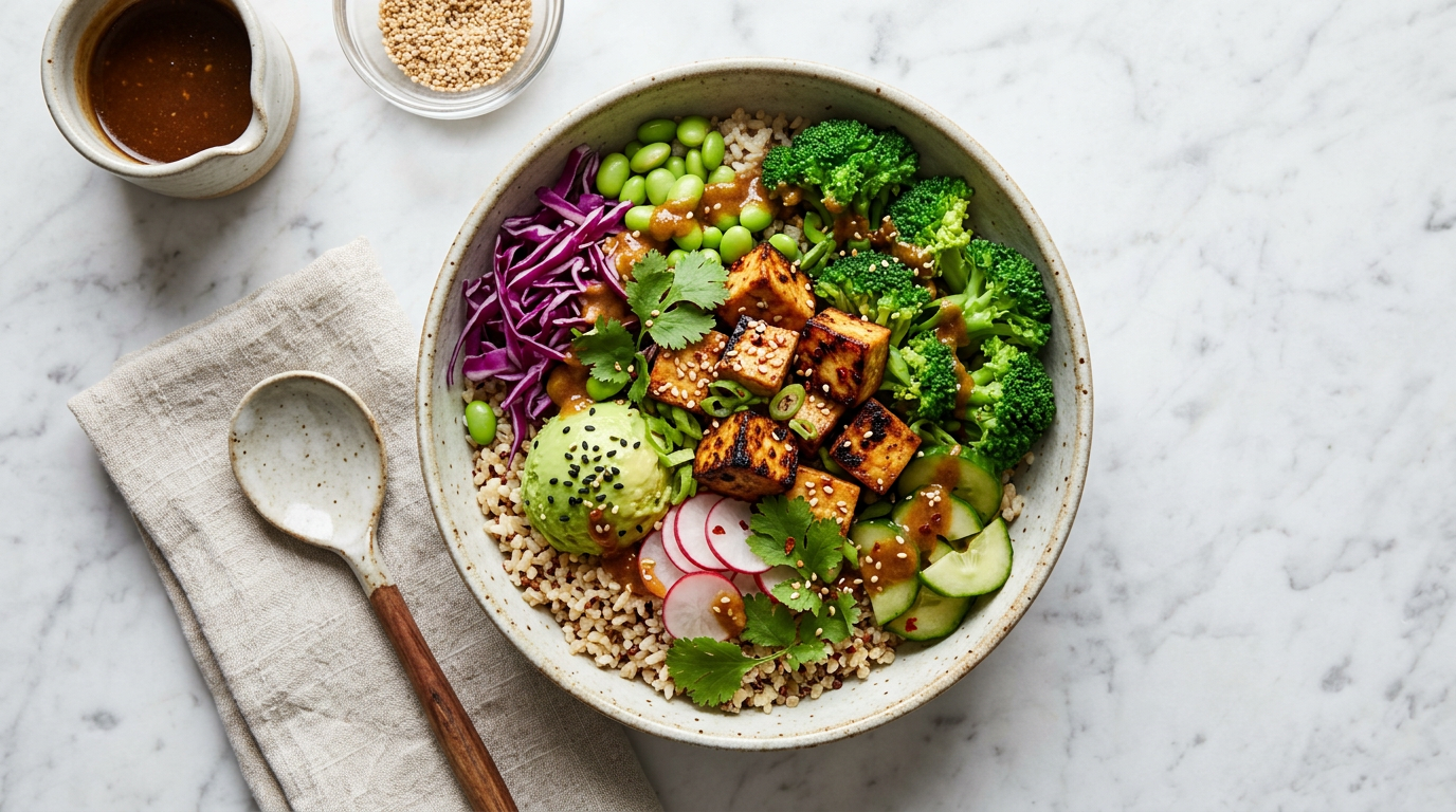 Tofu and Broccoli Bowl with Miso