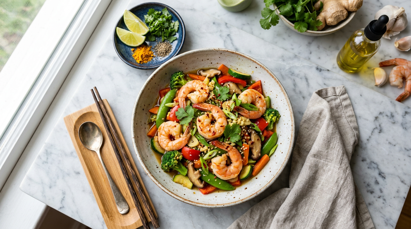 Ginger-Garlic Shrimp Stir-fry