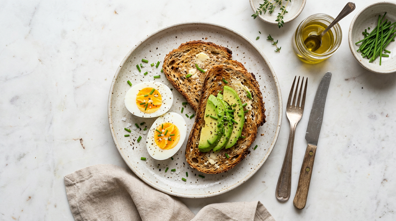Hard Boiled Eggs and Toast