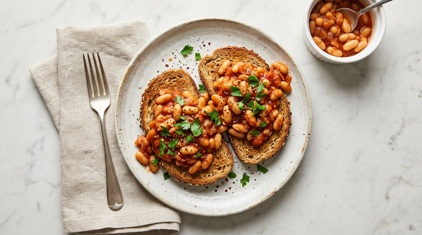 Baked Beans on Whole Wheat Toast