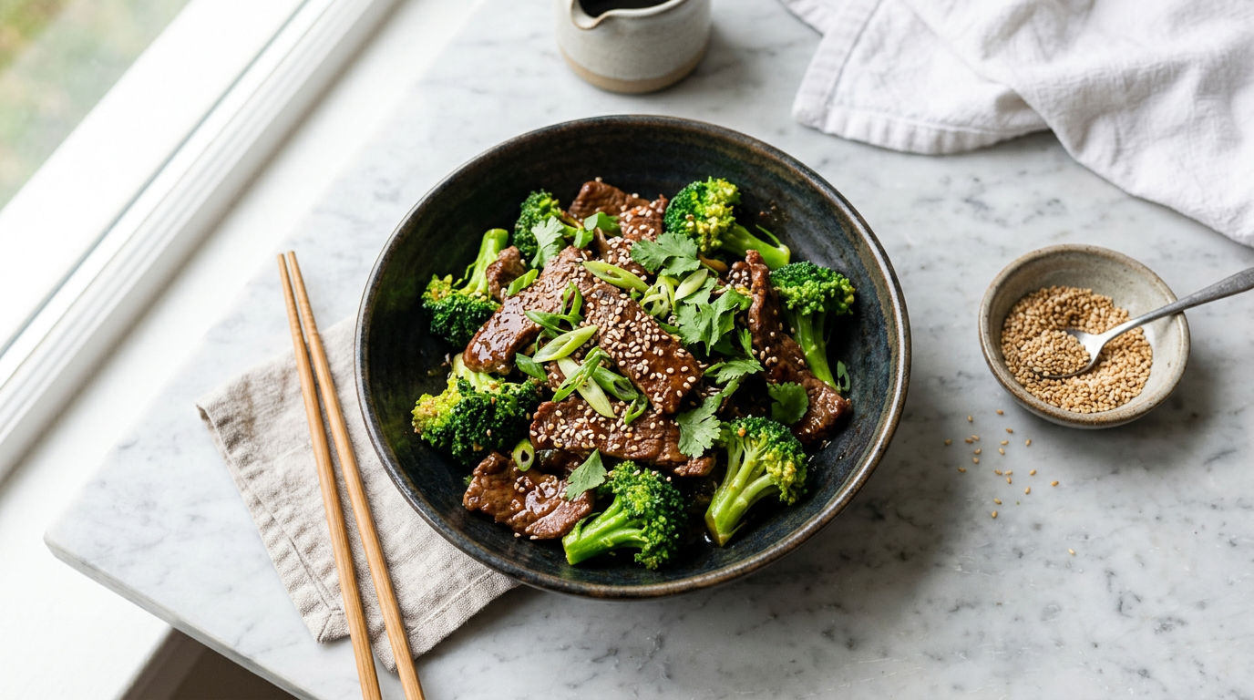 Beef and Broccoli Stir-Fry with Sesame Seeds