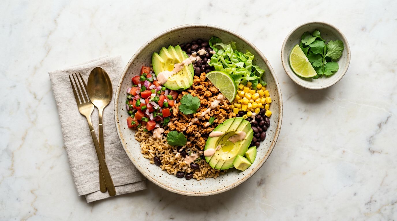 Turkey Taco Bowls with Avocado and Lime